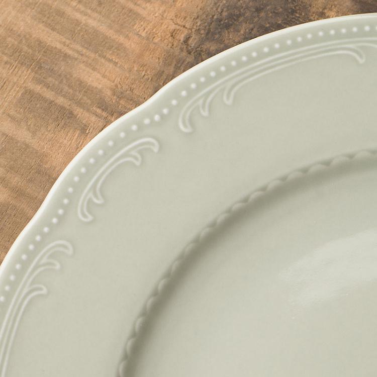 Серо-зелёная обеденная тарелка Старая Вена, S Vecchio Vienna Dinner Plate Small Sage Green