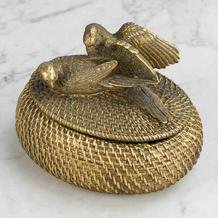 Шкатулка в плетёном стиле Птицы Weaving Style Box With Birds On Lid
