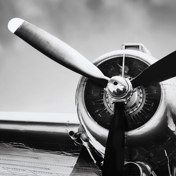 Фото-принт триптих в серебристой раме Аэроплан Set Of 3 Plane, Pewter Frame