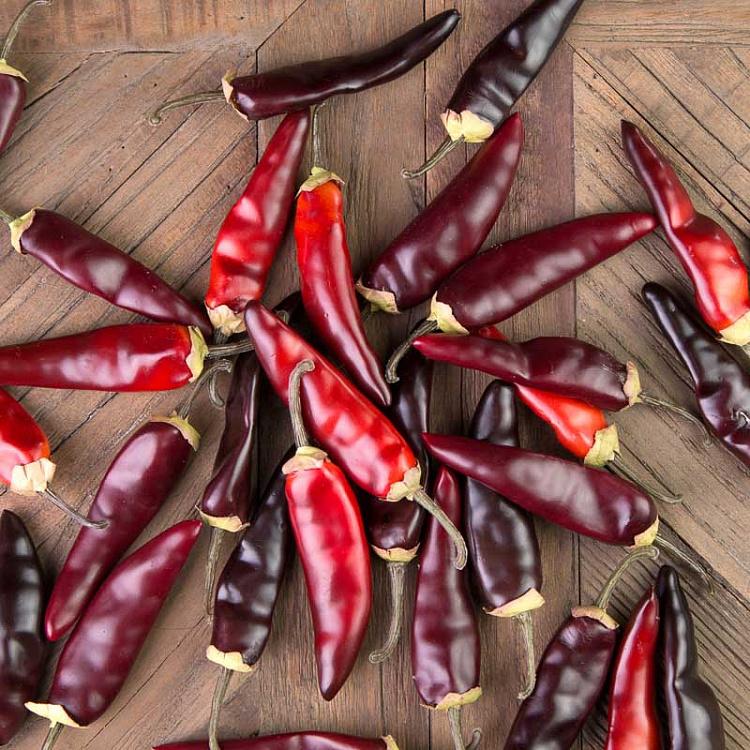 Набор из 29 искусственных красных мини-перцев чили Chili Pepper Assorti Burgundy Red Small