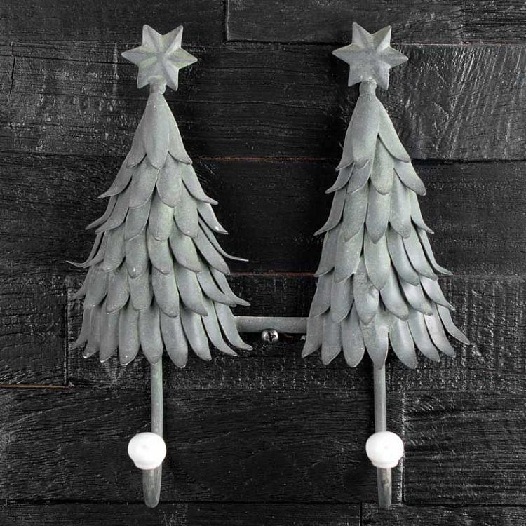 Двухместная настенная вешалка Рождественская ёлка Hooks x2 With Xmas Tree Antique Finish