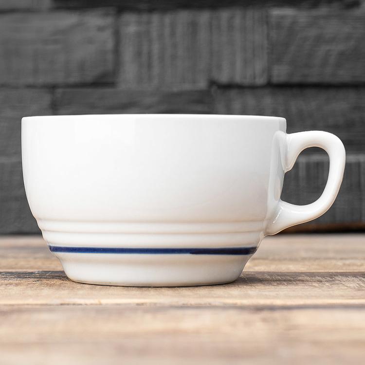 Чашка и блюдце для завтрака Синяя полоска Filo Blue Breakfast Cup And Saucer