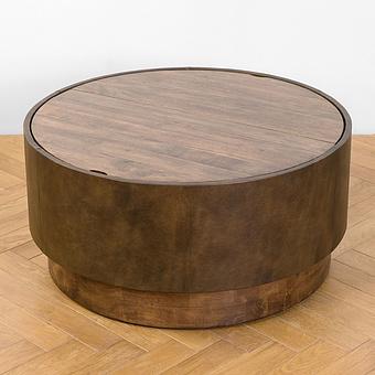 Журнальный стол Girona Coffee Table RM натуральная кожа Whiskey
