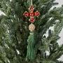 Новогодняя подвеска Pendant Red Cross With Green Tassel 25 cm