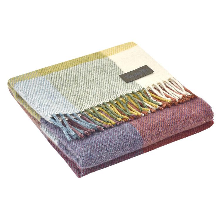 Шерстяной плед Арекипа в красную, коричневую и синюю клетку, 120x180 см Arequipa Plaid Red Brown Blue 120x180 cm