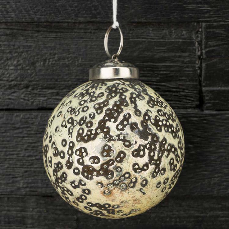 Ёлочный шар Фантом кремовый, S Glass Ball Phantom Creme 8 cm