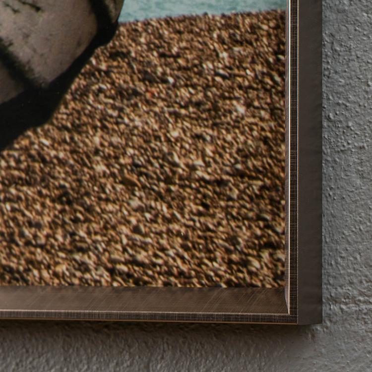 Фото-принт триптих в серебристой раме Сине-белая лодка Set Of 3 Blue And White Boat, Pewter Frame