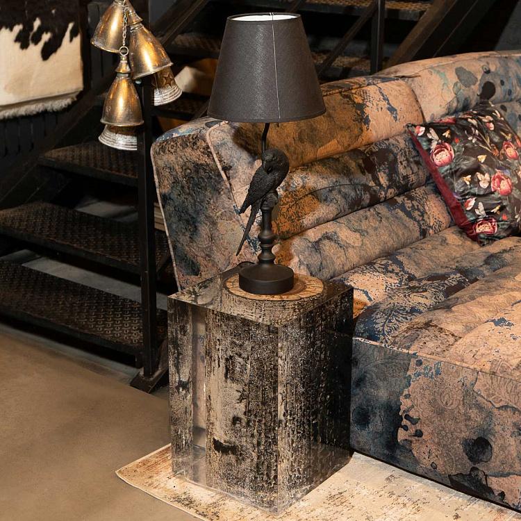 Прикроватный столик Ниллек с обожжённым стволом дерева в акриле F162 Nilleq Occasional Table, Burnt Wood