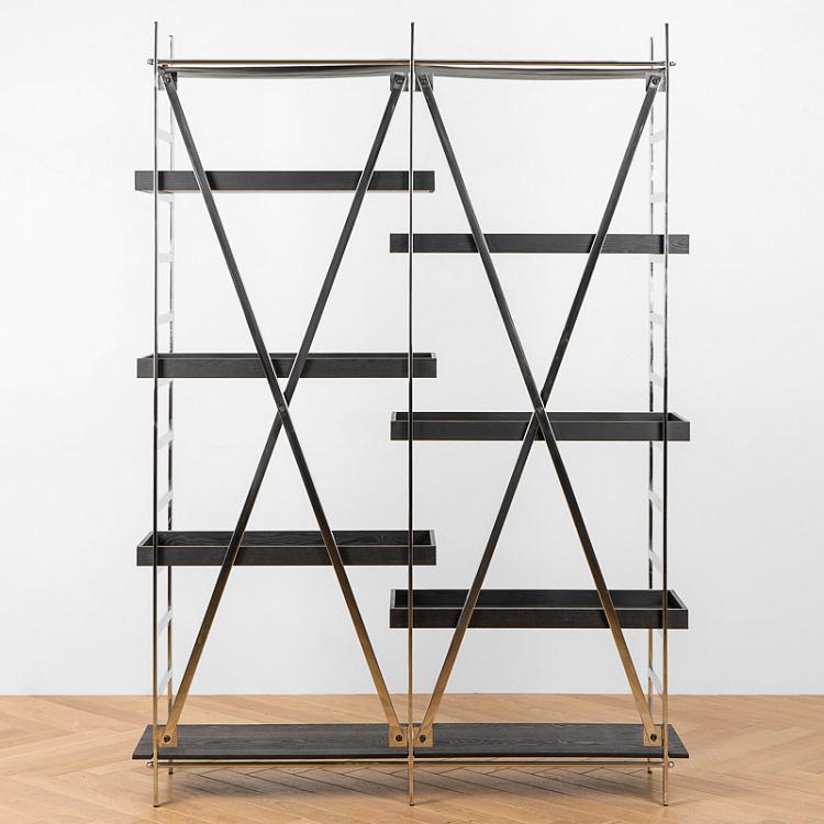 Стеллаж Марина, тёмное дерево Marina Etagere, Matt Black Wood RM