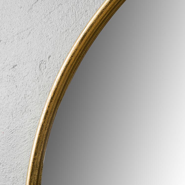 Круглое зеркало с украшением из золотистых листьев Wall Mirror With Leaf Decor