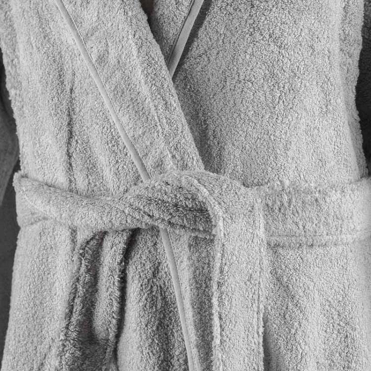 Серый махровый банный халат с капюшоном, размер XL CL Zero Twist Hooded Robe Grey XL