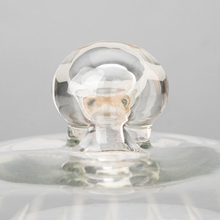 Деревянная доска с полосатым стеклянным колпаком Glass Stripes Cover With Wooden Plate