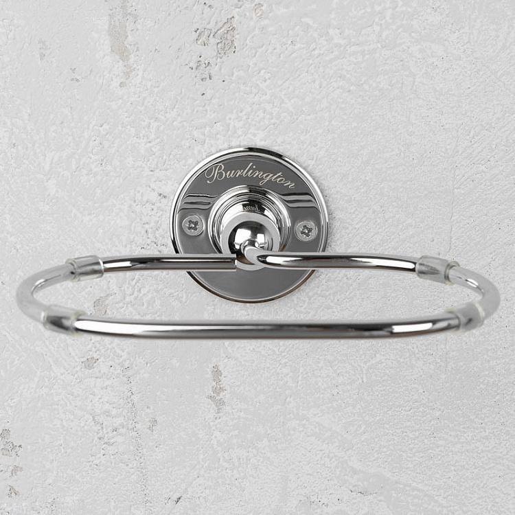 Настенная овальная белая мыльница в подставке цвета хром Soap Dish Chrome And White