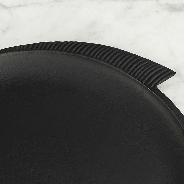 Чёрное блюдо Рыба, M Black Round Fish Dish