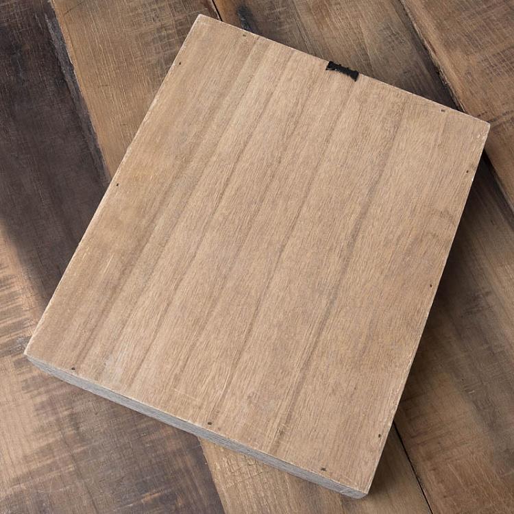 Деревянная ключница с 8-ю крючками и белой патиной Wooden Keybox With 8 Hooks White Patina