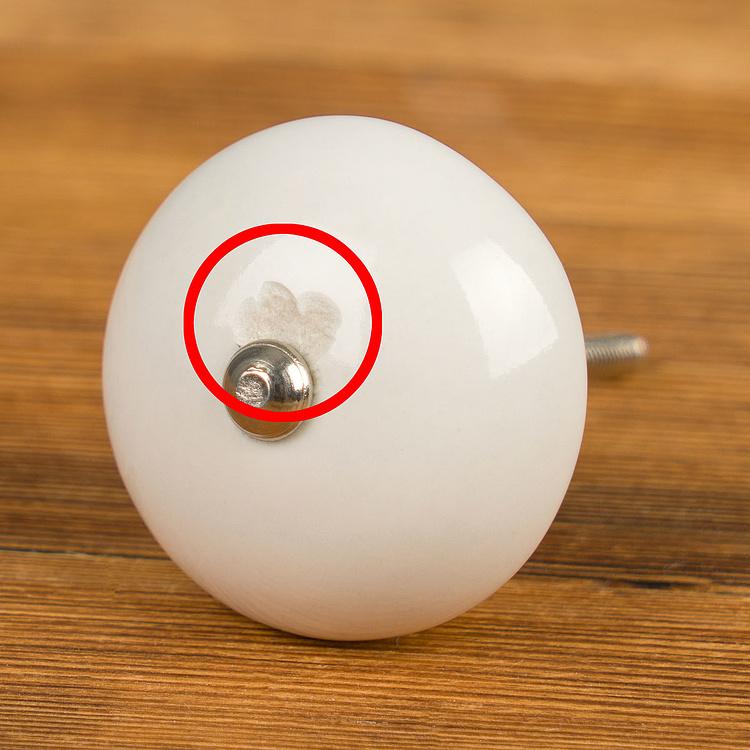 Мебельная ручка-кнопка Белый глаз дисконт Eye White Knob discount