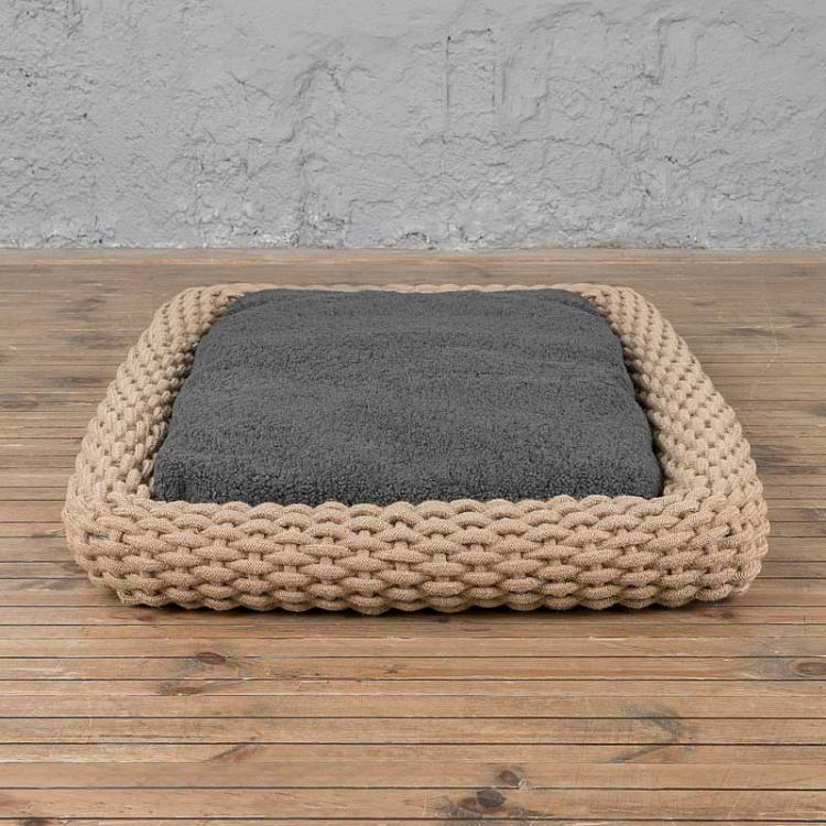 Серая лежанка для собак/кошек Амели, L Amelie Cushion Large, Grey