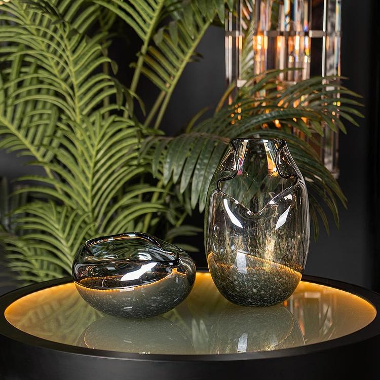 Голографическая ваза ручной работы с изогнутым краем Folded Edge Handcrafted Holographic Glass Vase