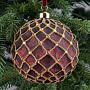 Ёлочная игрушка Grid Ball Burgundy 10 cm