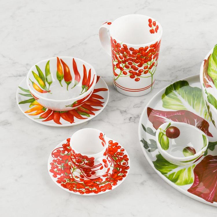 Кофейная пара Красная нить ягоды Fil Rouge Bacche Coffee Cup And Saucer