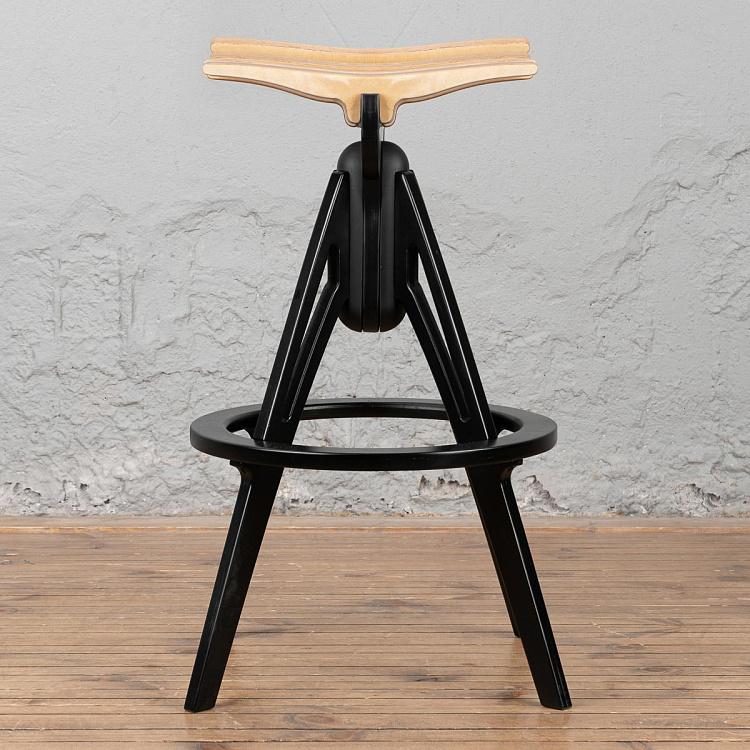 Бежевый высокий барный стул Бык Bull Barstool High Natural/Black