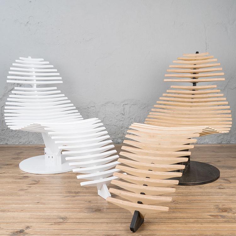 Бежевое кресло-шезлонг Кит Whale Lounge Natural/Dark Oil