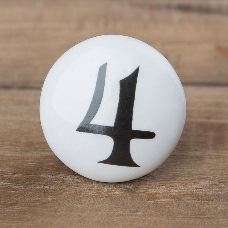 Мебельная ручка-кнопка Цифры 4 Number Knob 4