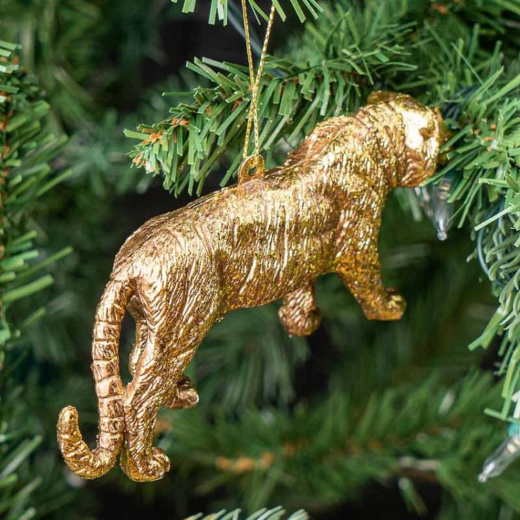 Ёлочная игрушка Золотой тигр Hanger Tiger Gold 14 cm