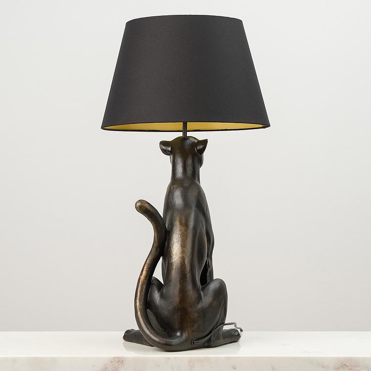 Настольная лампа с абажуром Пантера с котятами Panther With Her Baby Table Lamp With Shade