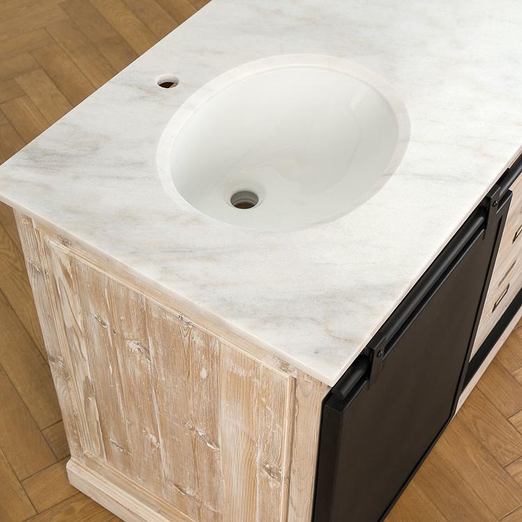 Тумба с раковиной и раздвижной дверью Карелия Karelia Single Vanity With Sliding Door DB