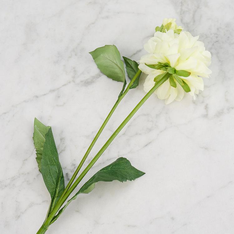 Искусственный георгин бело-зелёный Dahlia White Green 48 cm