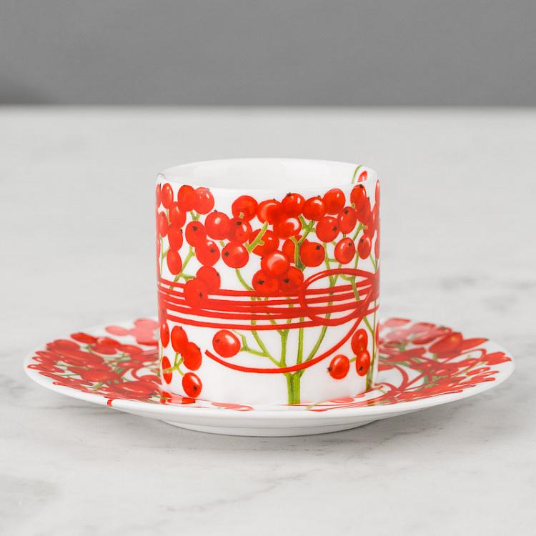 Кофейная пара Красная нить ягоды Fil Rouge Bacche Coffee Cup And Saucer