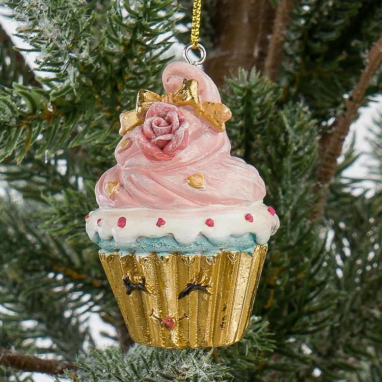 Набор из двух ёлочных игрушек Капкейки для леди Set Of 2 Smiling Lady Cupcakes 7 cm