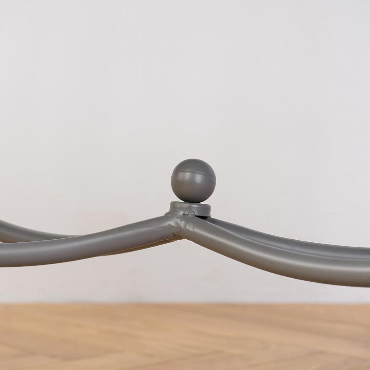 Серая металлическая скамейка с патиной Валери Valery Metal Bench Grey Patina