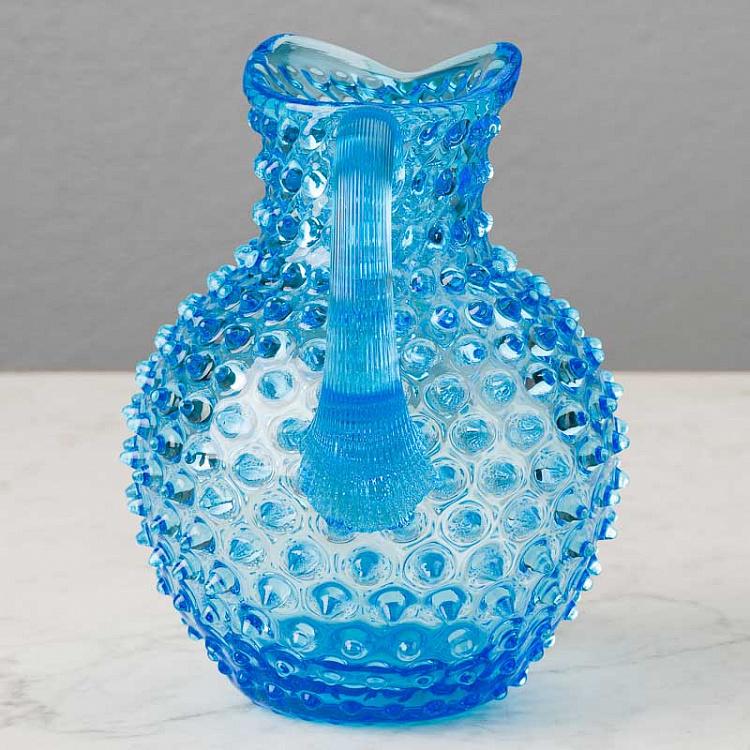 Бирюзовый кувшин Диамант Pitcher Hobnail Turquoise Large