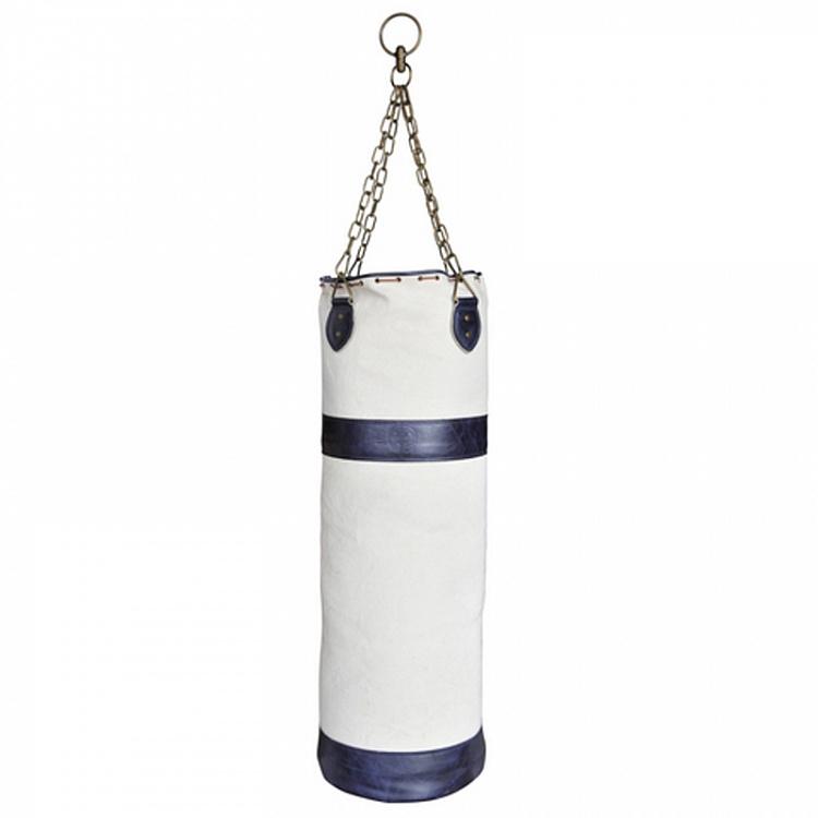 Боксёрский мешок из холщовой ткани с двумя синими кожаными полосками и гербом Sport Punch Bag Plain with Crest Canvas With Blue Trim