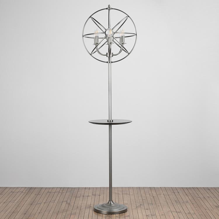 Торшер со столиком из мрамора и гироскопом Gyro Floor Lamp With Tray