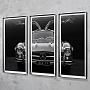Фото-принт триптих Set Of 3 Mercedes Gull Wing, Pewter Frame