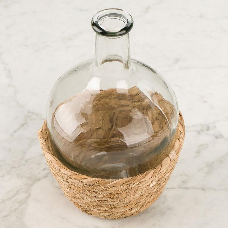 Ваза-бутылка в корзинке, S Bottle Vase In Basket Small