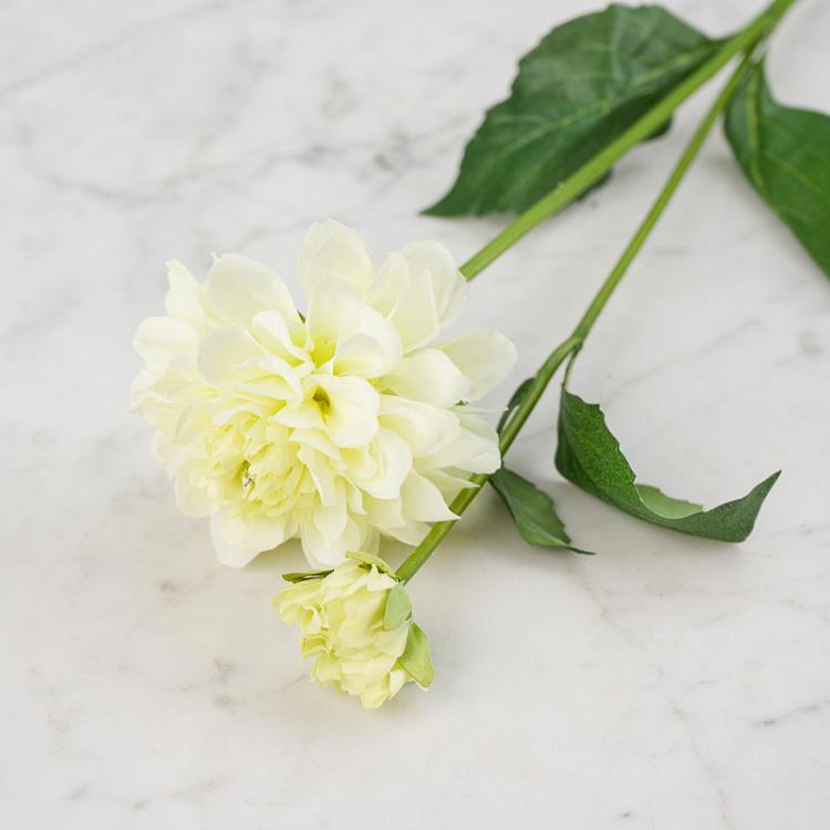 Искусственный георгин бело-зелёный Dahlia White Green 48 cm