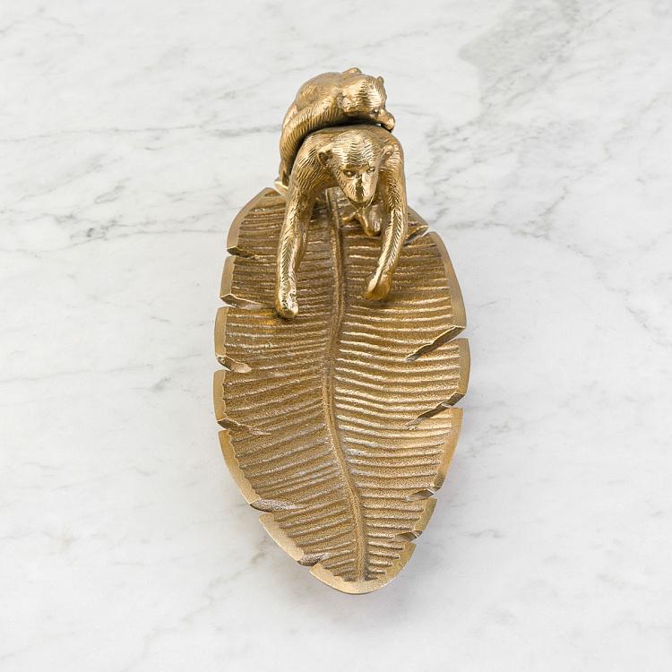 Подставка для мелочей и украшений Шимпанзе на листке Leaf With Chimpanzee Trinket Tray