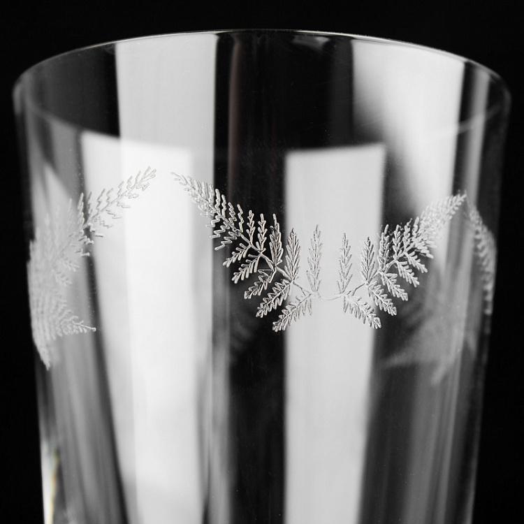 Бокал для шампанского с узором Папоротник Fern Engraved Flute