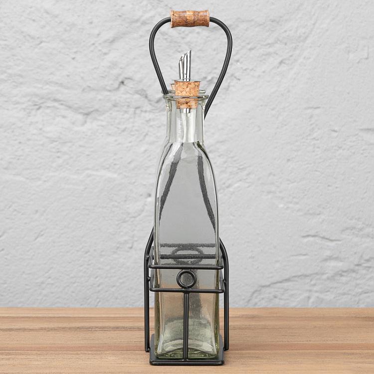 Набор из двух бутылок для масла и уксуса Бруклин чёрный металл Set Of 2 Brooklyn Oil And Vinegar Black