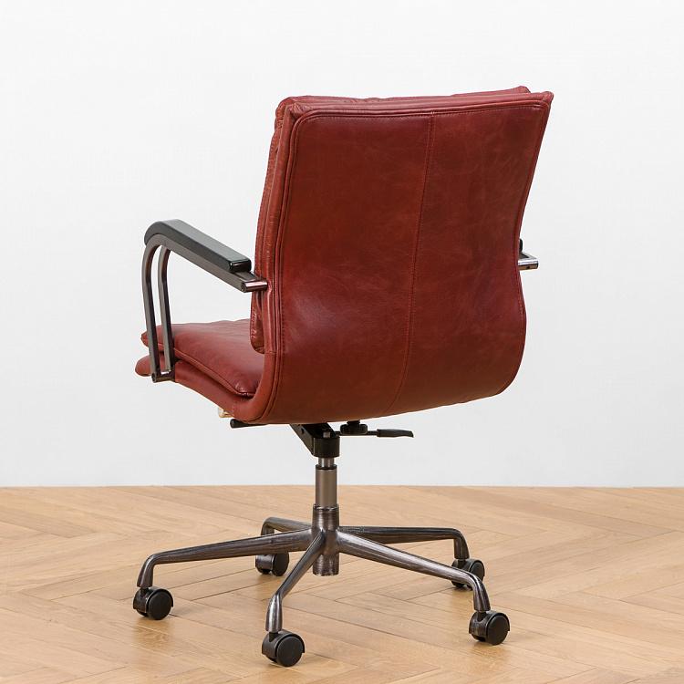 Рабочее кресло Неаполь, чёрные подлокотники Ufficio Napoli Armchair, Black Wood D