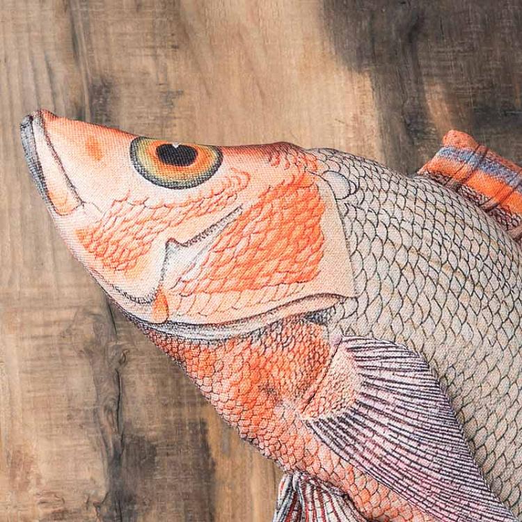 Декоративная подушка оранжево-зелёная Рыба Orange And Green Fish Cushion Real