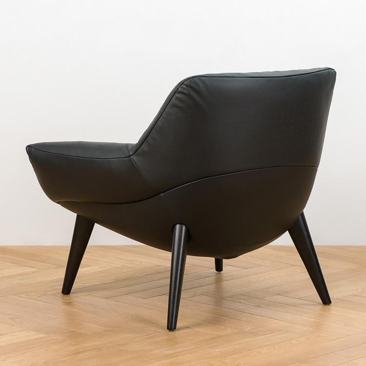 Кресло Бельфьоре с низкой спинкой, чёрные дубовые ножки Belfiore Low Back Armchair, Carbon Oak