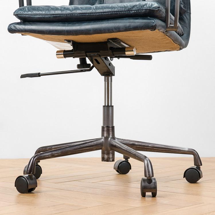 Рабочее кресло Неаполь, чёрные подлокотники Ufficio Napoli Armchair, Black Wood D