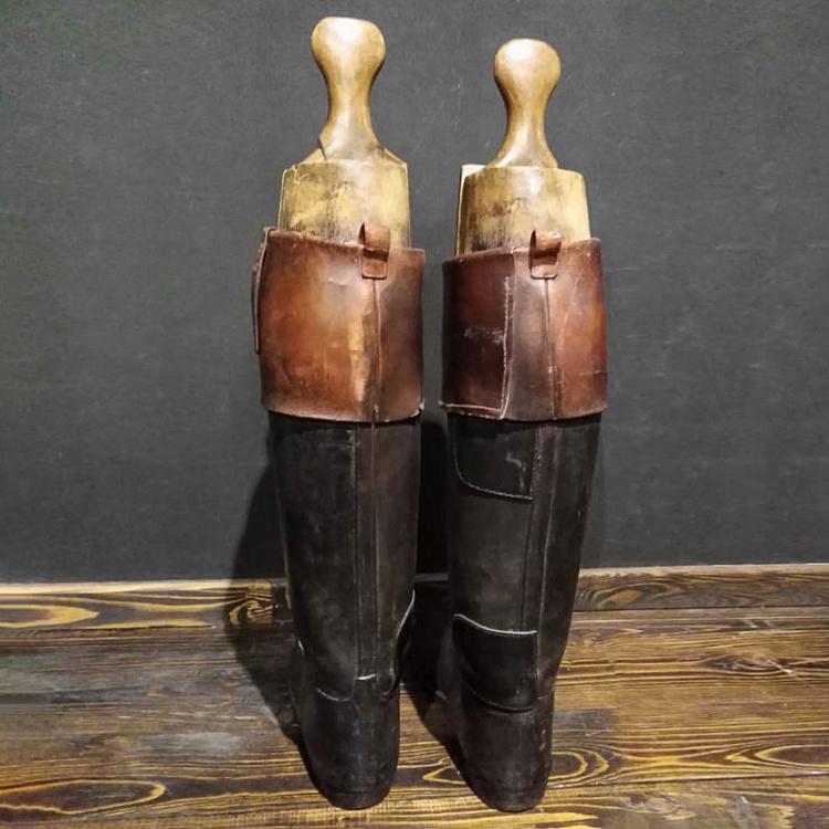 Винтажные сапоги для верховой езды 7 Vintage Black Riding Boots With Shoe Lasts 7