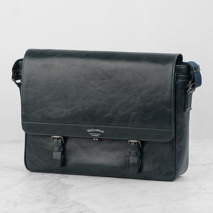 Кожаная мужская сумка-портфель Мессенджер Satchel Messenger Bag