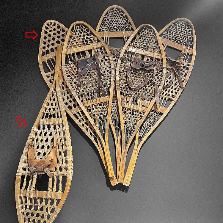 Винтажная пара канадских снегоступов 5 Vintage Pair of Canadian Snowshoes 5